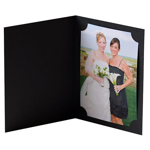 Ruby Black Cut Corner Photo Folders